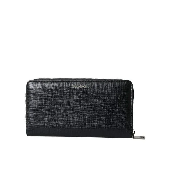 Dolce & Gabbana Black Leather Logo Patch Zip Around Continental Wallet - Picture 4 of 8